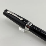 Montegrappa Black - Engraved Lines Clip Fountain Pen - Medium Stainless Steel Nib