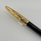 Waterman Carene Deluxe Black Barrel/Gold-Plated Wave Design Cap Fountain  Pen  - Fine 18 Kt Gold Nib