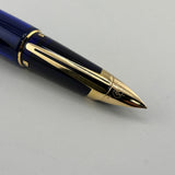 Waterman Edson Blue Translucent Fountain Pen  - Medium 18 Kt Gold Nib