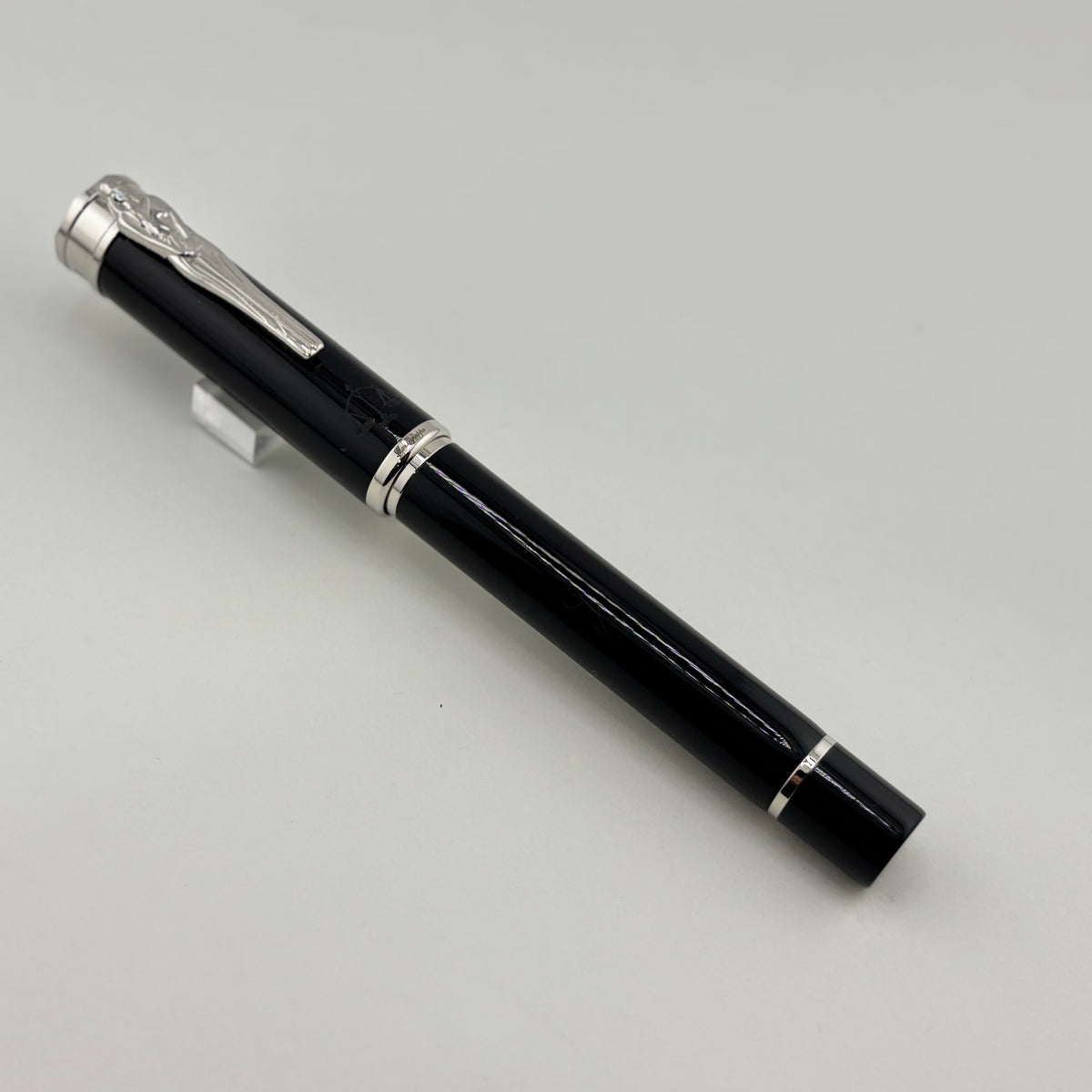 Montegrappa Ducale "Iustitia" Lady Justice Black Resin Fountain Pen - Medium Stainless Steel Nib