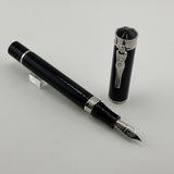 Montegrappa Ducale "Iustitia" Lady Justice Black Resin Fountain Pen - Medium Stainless Steel Nib