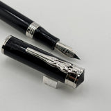 Montegrappa Ducale "Iustitia" Lady Justice Black Resin Fountain Pen - Medium Stainless Steel Nib