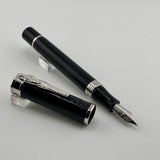 Montegrappa Ducale "Iustitia" Lady Justice Black Resin Fountain Pen - Medium Stainless Steel Nib
