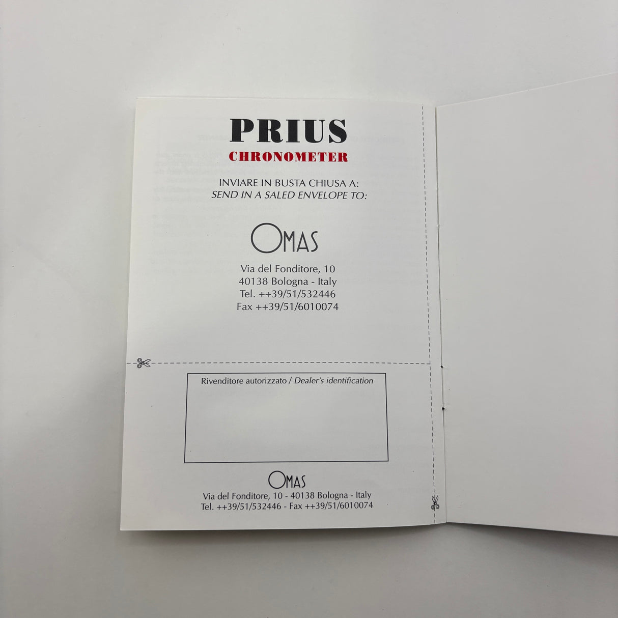 OMAS Prius Chronometer  Watch - Solid Gold 18K - Extremely Rare!