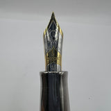 Visconti Wall Street Glittering Blue Celluloid Fountain Pen  - Fine 14kt Gold Nib
