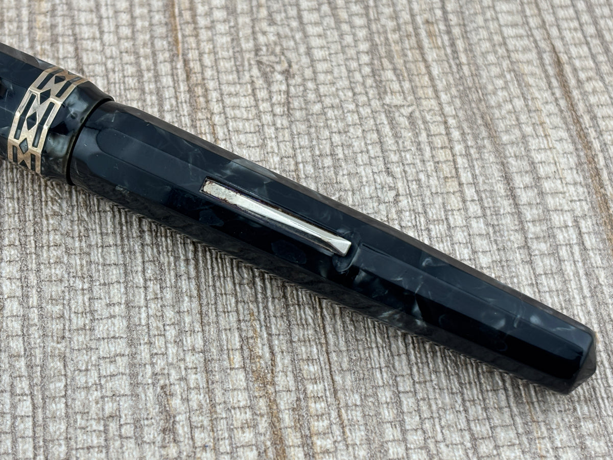 Wahl-Eversharp Doric Oversize Burma Pearl Grey Flexible Nib - Rare In This Condition! Fountain Pen ED