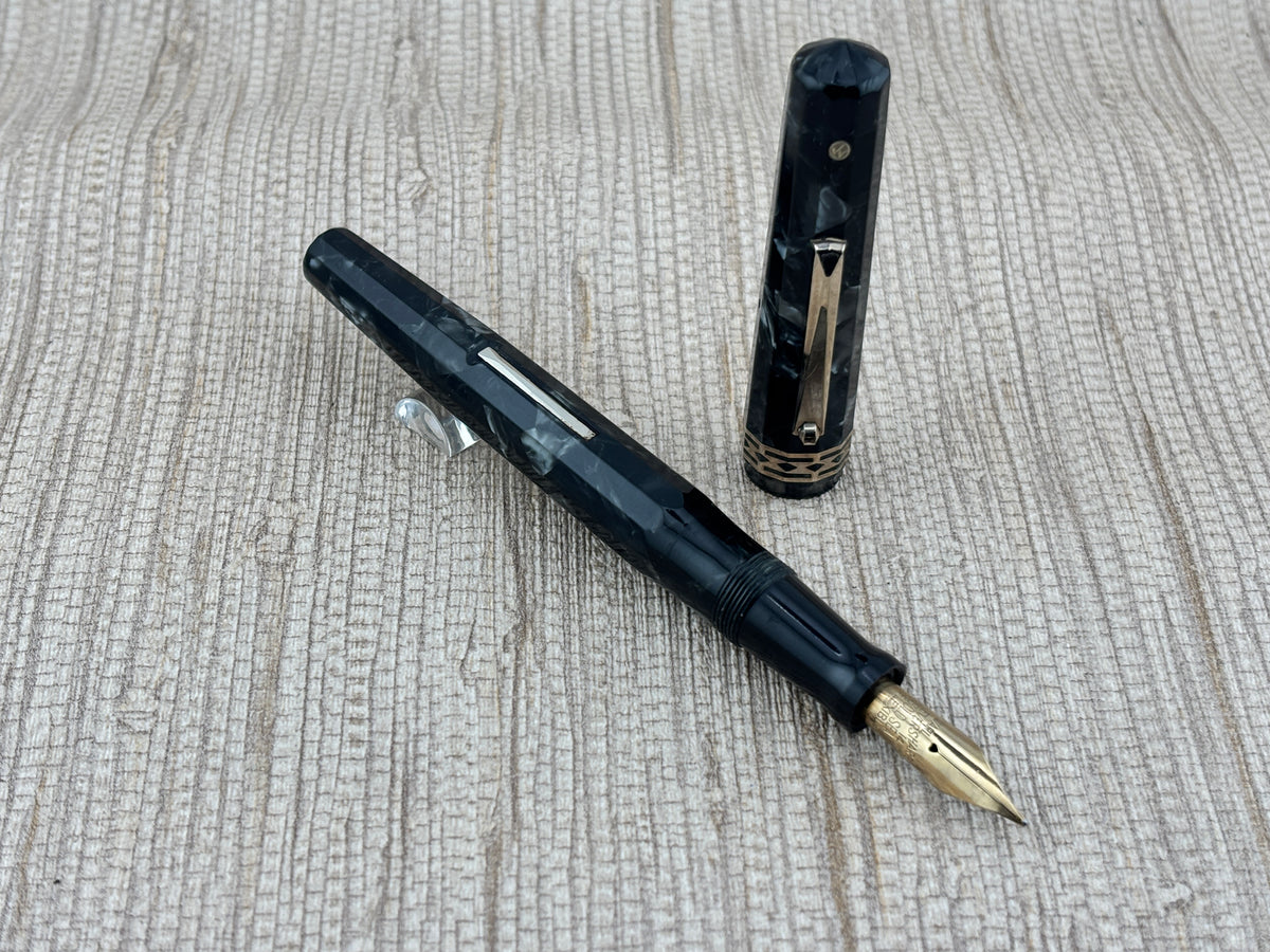 Wahl-Eversharp Doric Oversize Burma Pearl Grey Flexible Nib - Rare In This Condition! Fountain Pen ED