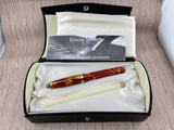 Conway Stewart Model "100" Yellow Swirl Fountain Pen - Medium Italic 18kt Gold Factory Nib (Circa 2005)