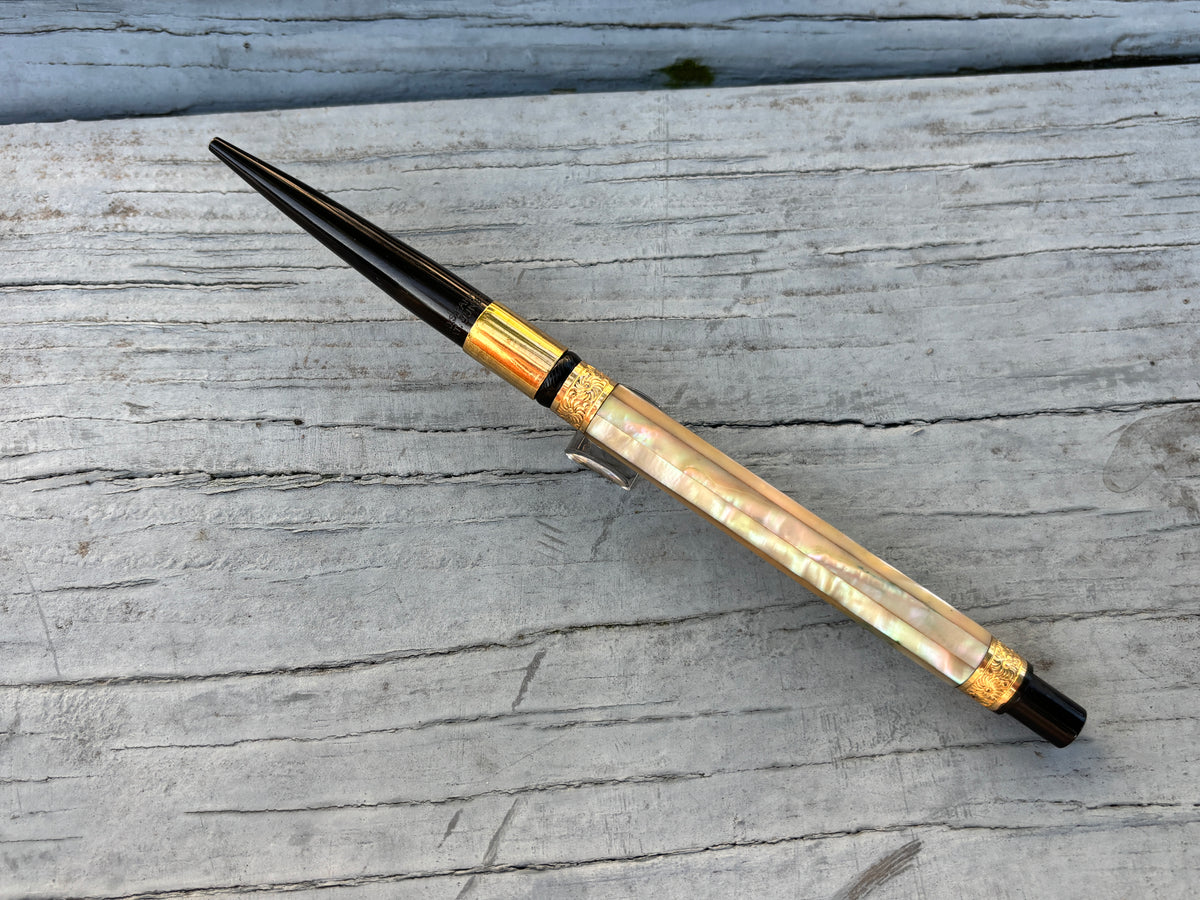 Parker # 12 Plain Slabs Pearl Taper Cap Circa 1900 - Fountain Pen