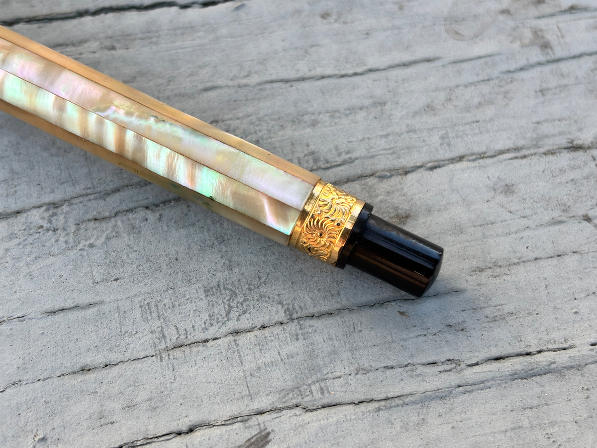 Parker # 12 Plain Slabs Pearl Taper Cap Circa 1900 - Fountain Pen