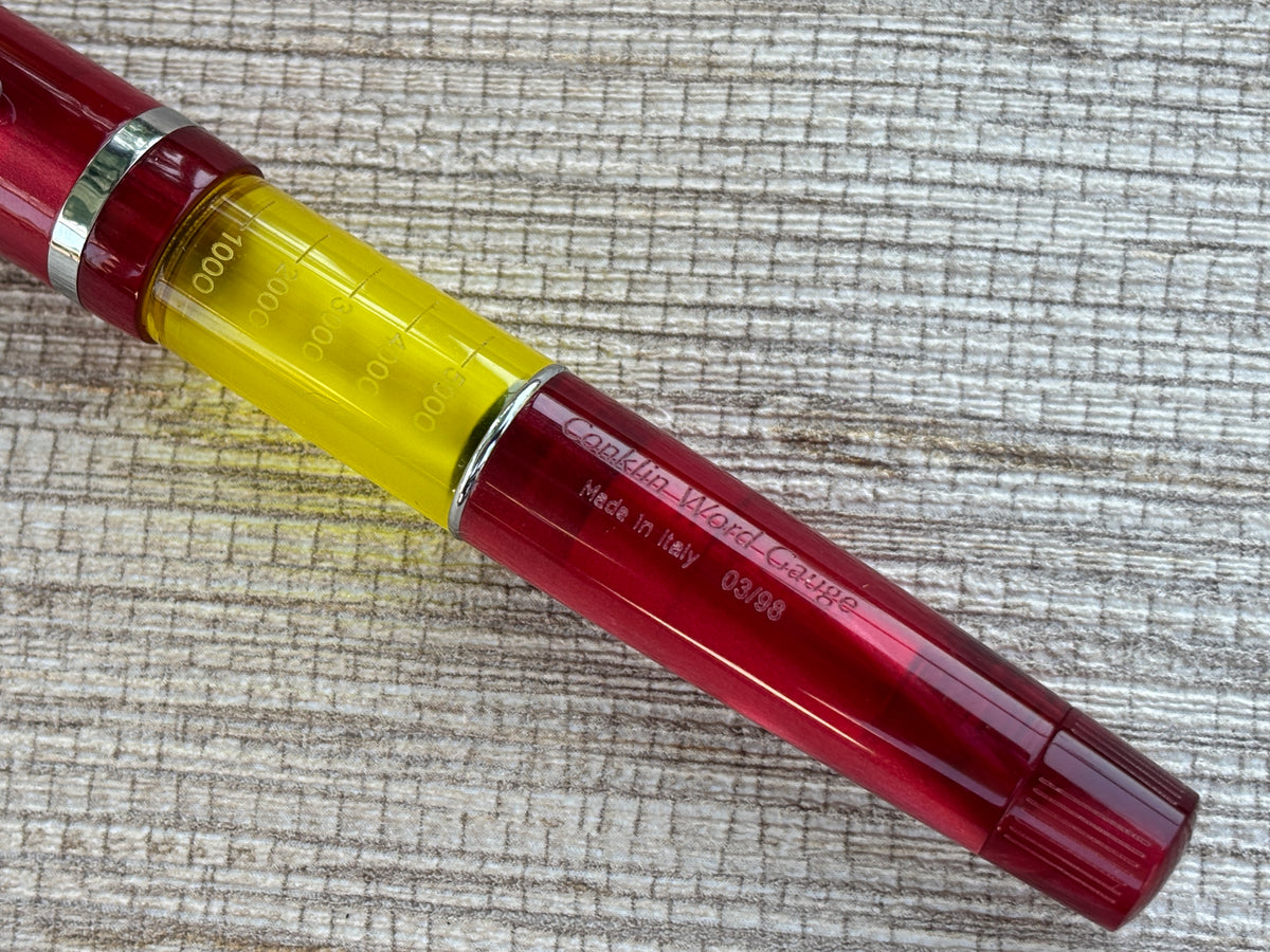 Conklin Toledo Word Gauge Limited Edition 03/98 Burgundy Made in Italy - Fountain Pen