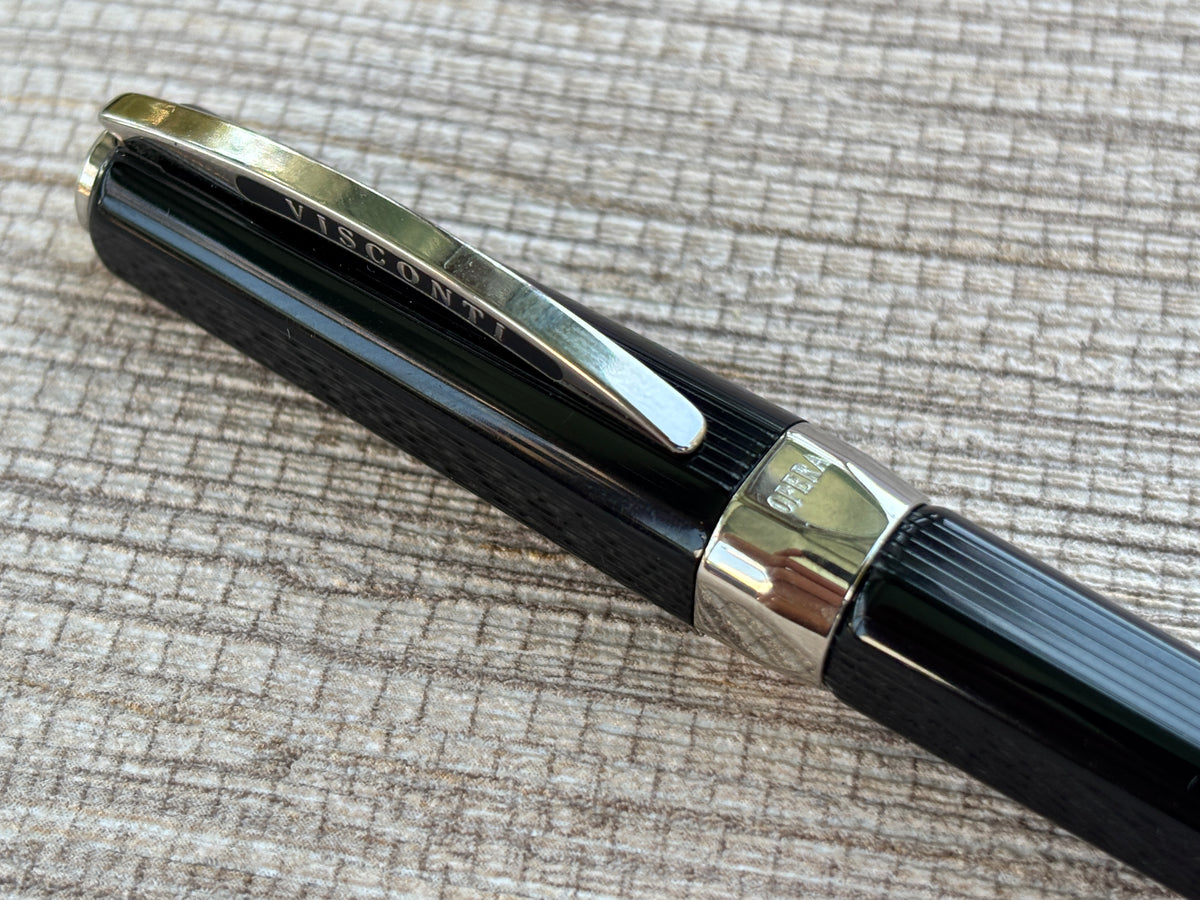Visconti Opera Black Rhodium Trim Faceted Pen - Ballpoint Pen