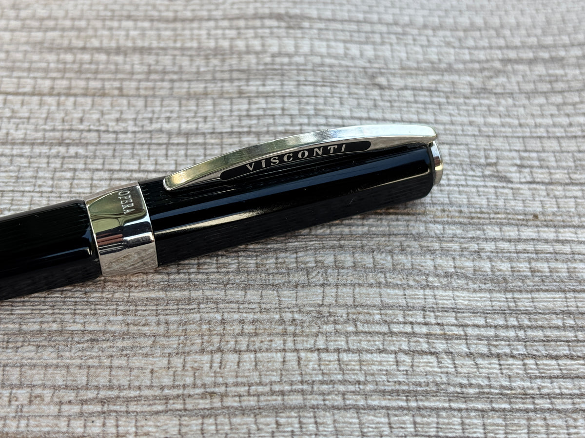 Visconti Opera Black Rhodium Trim Faceted Pen - Ballpoint Pen