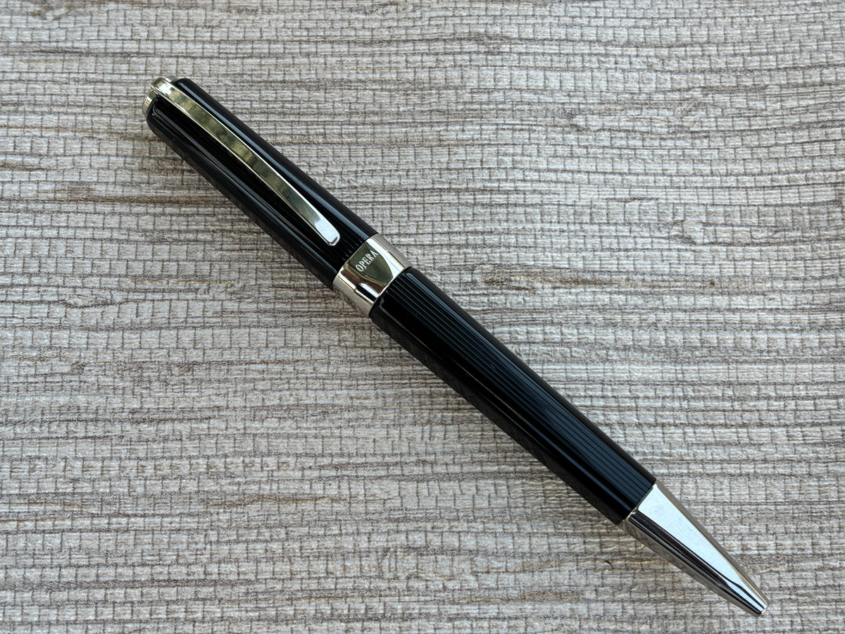 Visconti Opera Black Rhodium Trim Faceted Pen - Ballpoint Pen