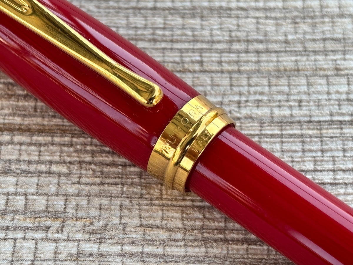 Aurora Ipsilon Red Gold Trim - Ballpoint Pen