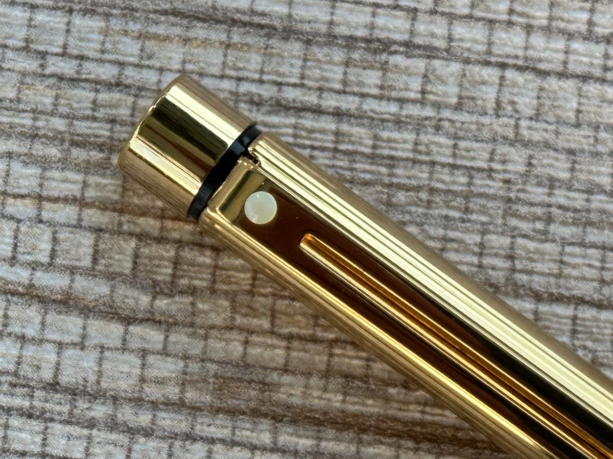 Sheaffer Targa Slim Gold Electro Plated Circa 1970 Rare Broad Nib! - Fountain Pen