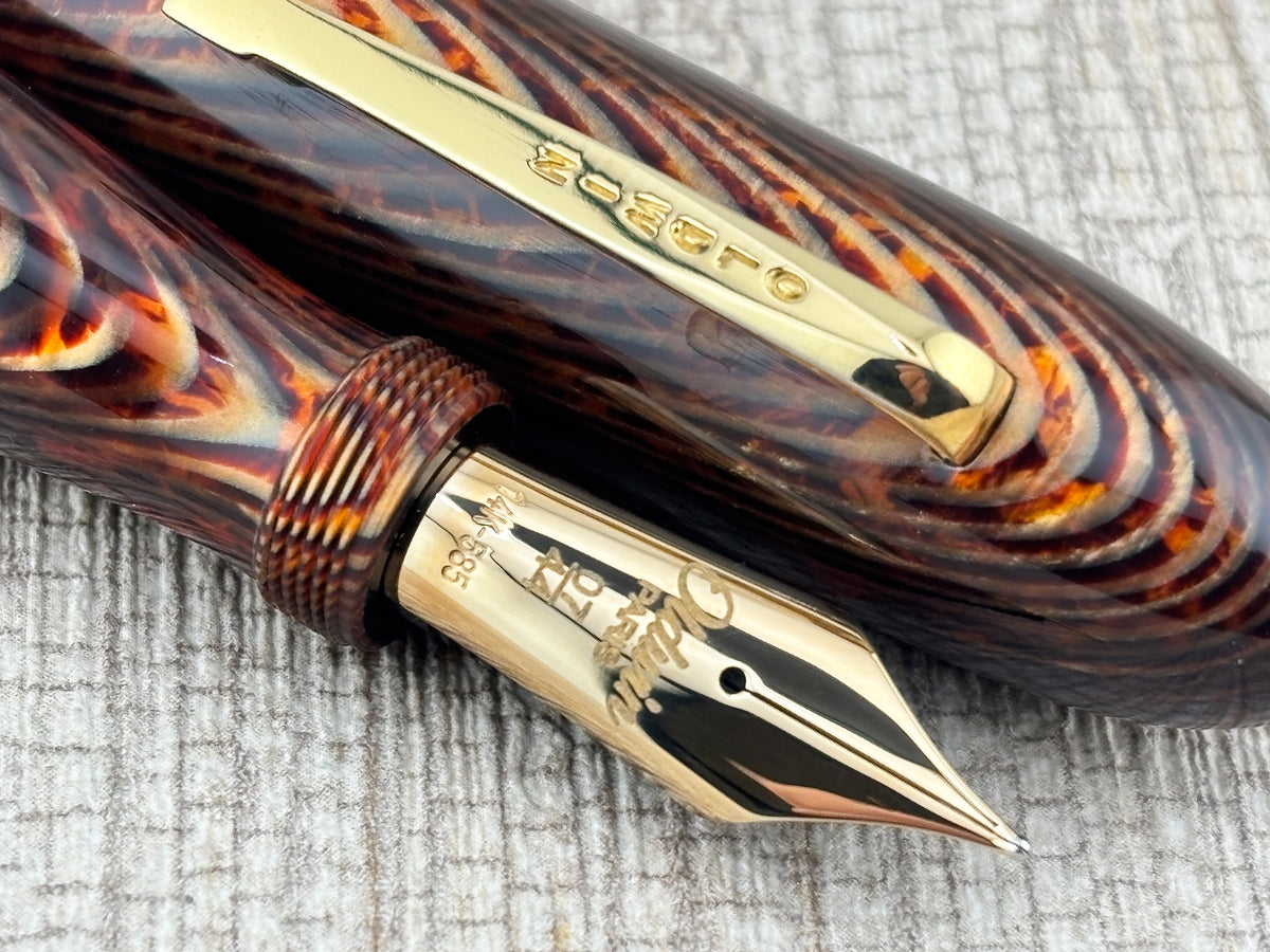 Oldwin Celebration Arco Fish Bone 07/44 Limited Edition  Fountain Pen Medium Large #8 14kt Gold Nib