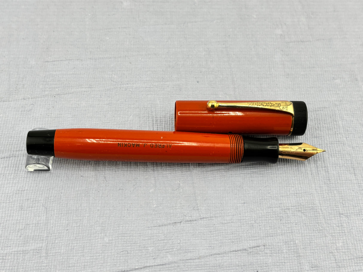 Parker Duofold Junior Red Hard rubber Bandless cap