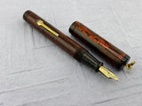 Diamond Point Lady ring top Brown Mottled  - Fountain Pen