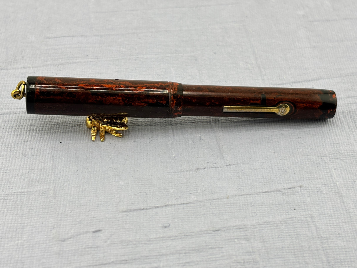 Diamond Point Lady ring top Brown Mottled  - Fountain Pen
