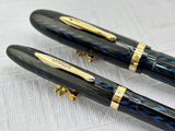 Conklin Nozac Oversize Herringbone Blue  - Set  Fountain Pen and Pencil