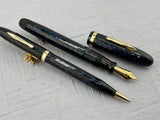 Conklin Nozac Oversize Herringbone Blue  - Set  Fountain Pen and Pencil
