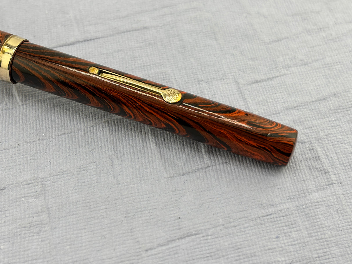 Waterman # 7 Red Ripple Hard Rubber  - Red cap Band - Photo speaks !!