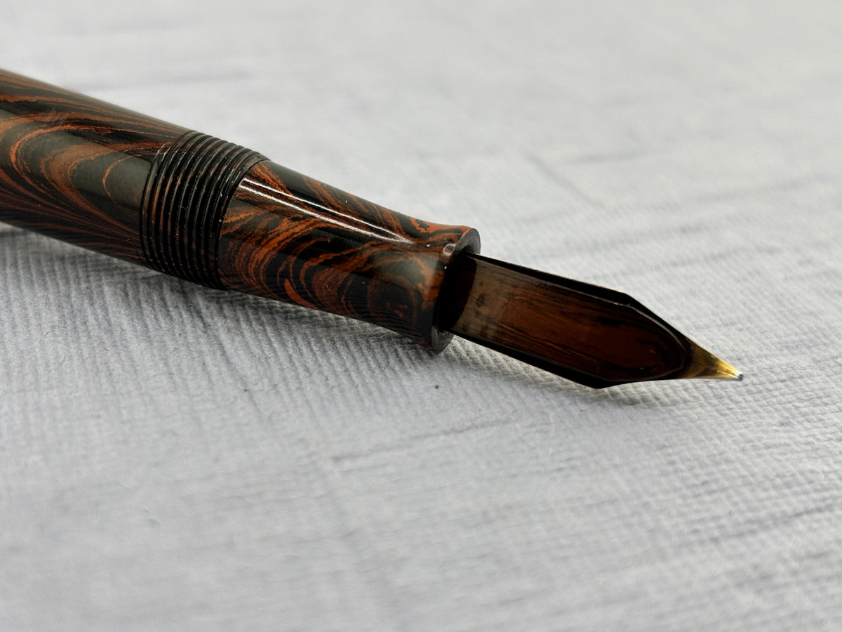 Waterman # 7 Red Ripple Hard Rubber  - Red cap Band - Photo speaks !!