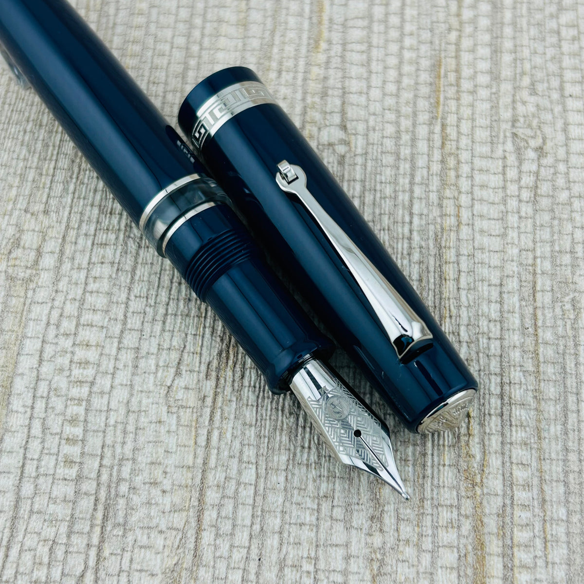 ASC Bologna Portofino Bespoke Navy Blue Rhodium Trim - Fountain Pen