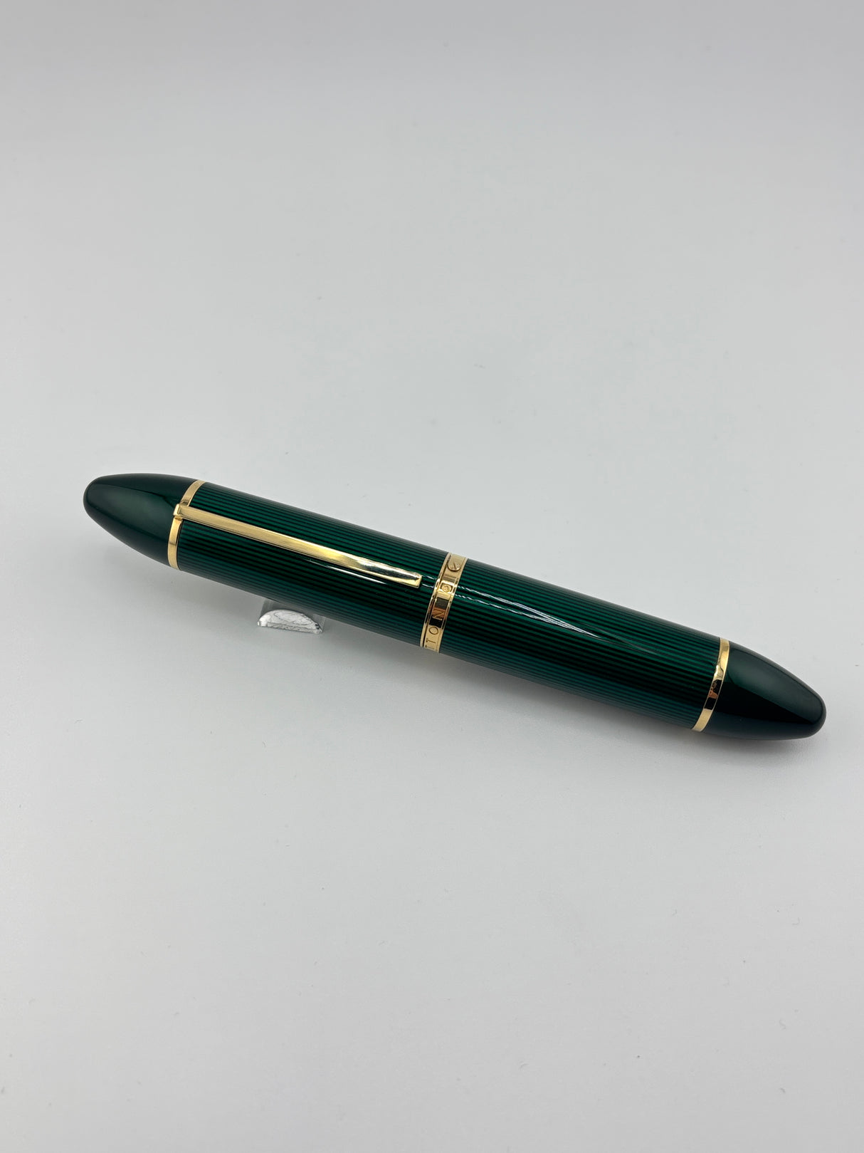 Louis Vuitton Green Striped Lacquered Cargo Fountain Pen - Medium 18kt Gold Nib - RARE!