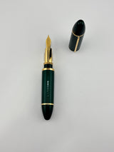 Louis Vuitton Green Striped Lacquered Cargo Fountain Pen - Medium 18kt Gold Nib - RARE!