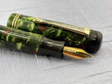 Tibaldi Giti ( imprint on the clip ) Green Celluloid - Rare Fountain Pen !
