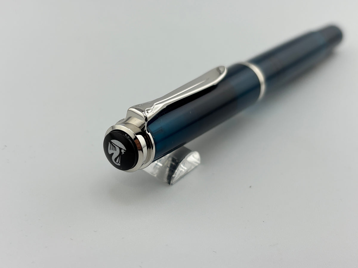 Pelikan M205 Aquamarine 2016 Special Edition Transparent Fountain Pen + Edelstein Aquamarine Ink - Fine Stainless Steel Nib