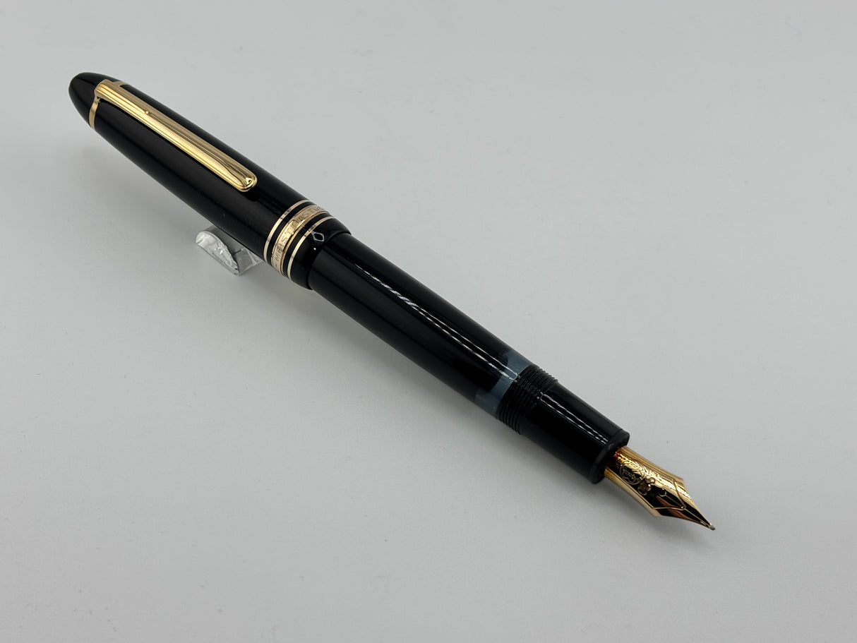 Montblanc Meisterstuck Black Resin #146 LeGrand Fountain Pen - Semi-Flex Medium 14kt Gold Nib