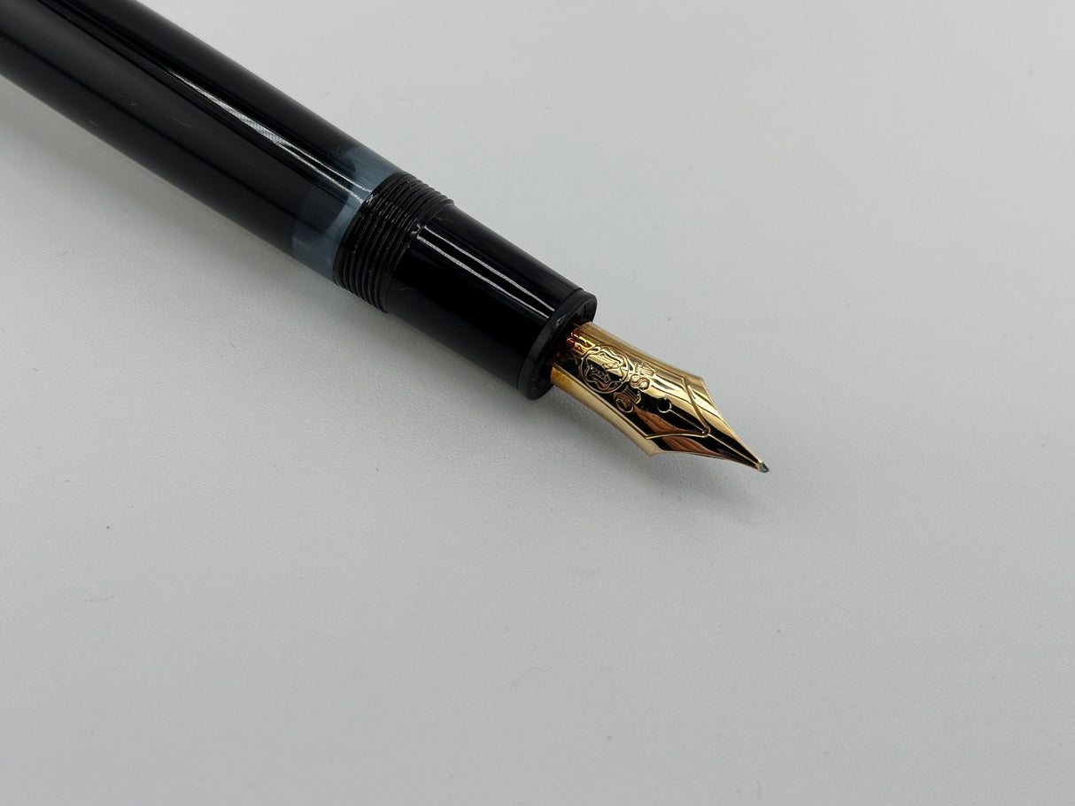 Montblanc Meisterstuck Black Resin #146 LeGrand Fountain Pen - Semi-Flex Medium 14kt Gold Nib