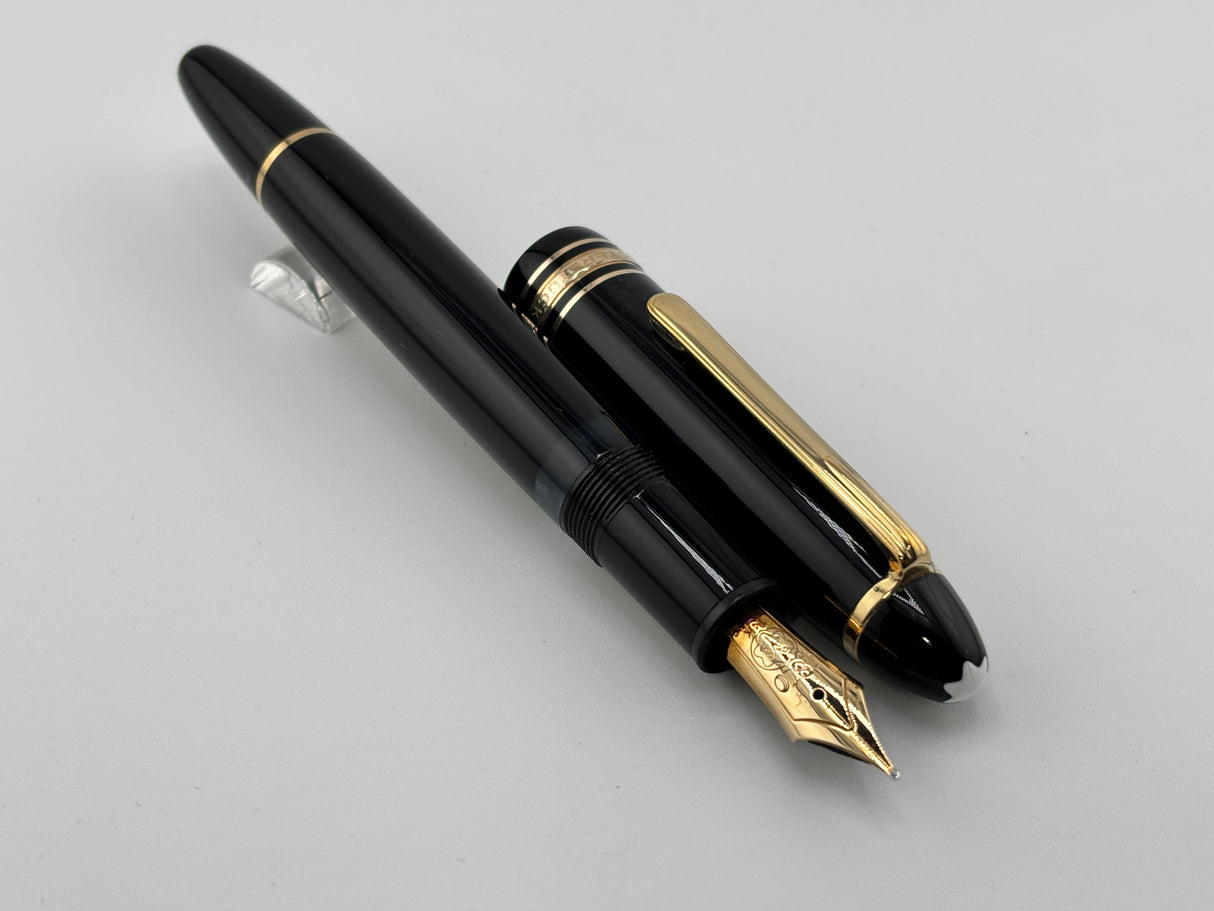 Montblanc Meisterstuck Black Resin #146 LeGrand Fountain Pen - Semi-Flex Medium 14kt Gold Nib