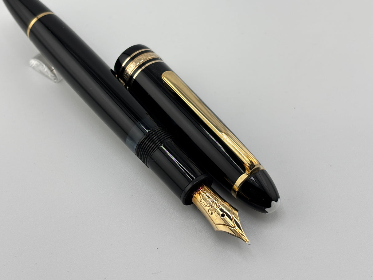 Montblanc Meisterstuck Black Resin #146 LeGrand Fountain Pen - Semi-Flex Medium 14kt Gold Nib