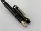 Montblanc Meisterstuck Black Resin #146 LeGrand Fountain Pen - Semi-Flex Medium 14kt Gold Nib