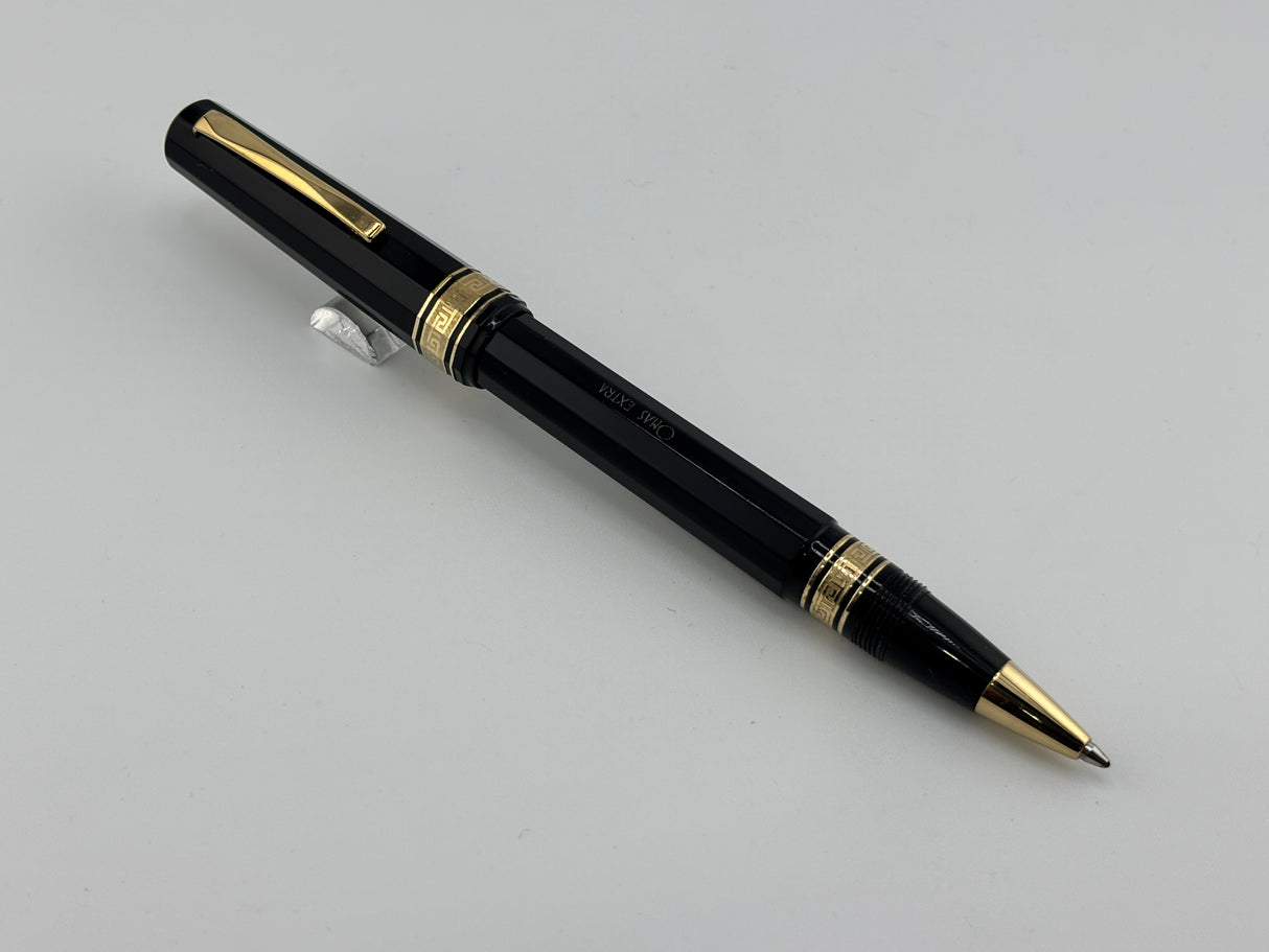 OMAS Black Vegetal Resin Facetted Standard Size Paragon  Rollerball