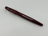 Franklin-Christoph Model 66 Septagonal Marbled Burgundy Fountain Pen  - Fine 14kt Gold  Nib