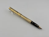 Sheaffer Full-Size Targa Gold-Plated Fluted Fountain Pen - Medium 14kt Gold Nib