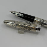 Pilot Sterling Silver Dragon Fountain Pen - Medium 18kt Gold Nib
