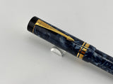 Parker Duofold Blue Marble 1888-1988 Centennial Collector Edition - First Year Parker CapTop Medallion - Fine \18kt Gold Nib