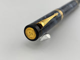 Parker Duofold Blue Marble 1888-1988 Centennial Collector Edition - First Year Parker CapTop Medallion - Fine \18kt Gold Nib