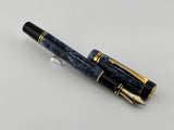 Parker Duofold Blue Marble 1888-1988 Centennial Collector Edition - First Year Parker CapTop Medallion - Fine \18kt Gold Nib