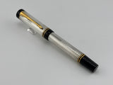 Parker Duofold Centennial (Largest Size)  Sterling Silver Fountain Pen - Medium Italic #94 18kt Gold Nib