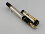 Parker Duofold Centennial (Largest Size)  Sterling Silver Fountain Pen - Medium Italic #94 18kt Gold Nib