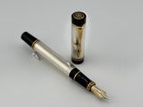 Parker Duofold Centennial (Largest Size)  Sterling Silver Fountain Pen - Medium Italic #94 18kt Gold Nib