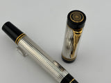 Parker Duofold Centennial (Largest Size)  Sterling Silver Fountain Pen - Medium Italic #94 18kt Gold Nib