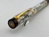 Parker Duofold International (Standard Size) Pearl & Black Fountain Pen - Fine 18kt Gold Nib